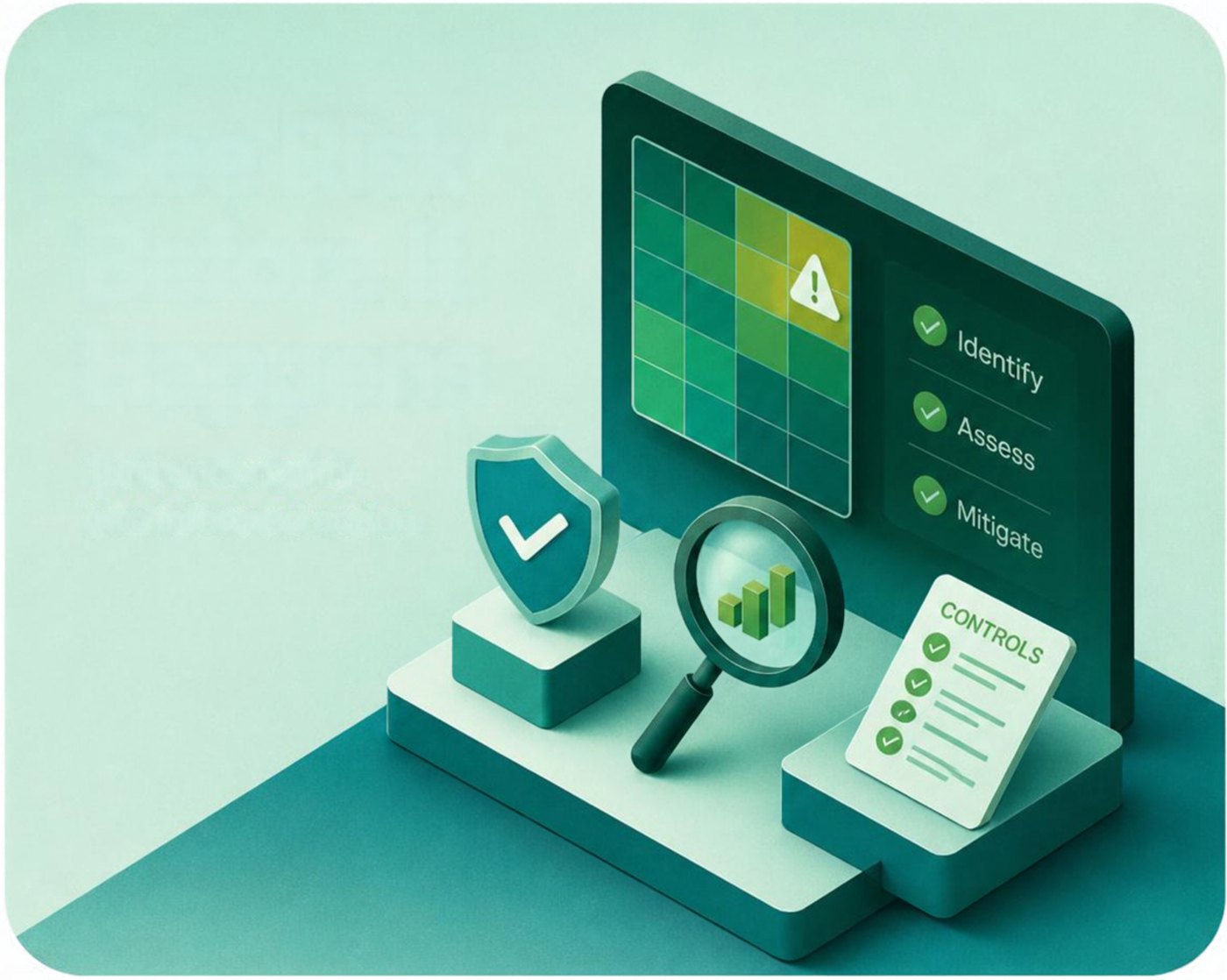 Illustration: identify, assess and mitigate on a risk dashboard
